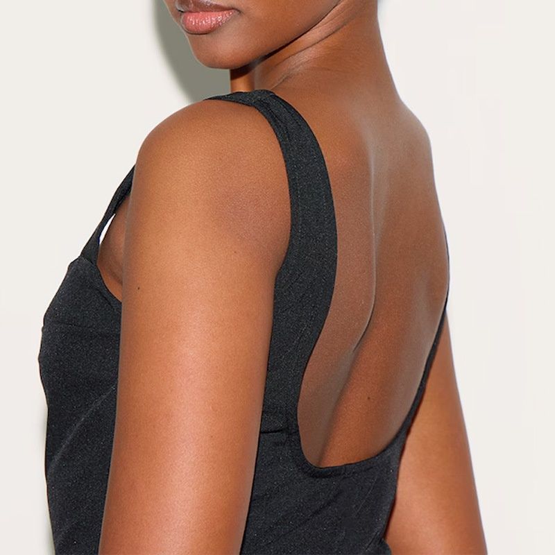 001 Cross-Border New Square Neck Backless Barely There Breathable One-Piece Outdoor Badminton Tennis Short Skirt Running_voghion.com