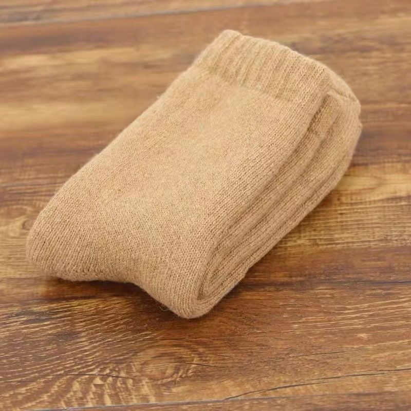 Wangjia Herbst Winter Herren Damen Wollsocken Verdickter Frottee Lässige Warme Wadenlange Fleece-gefütterte Unifarbene Export-Kaschmirsocken_voghion.com