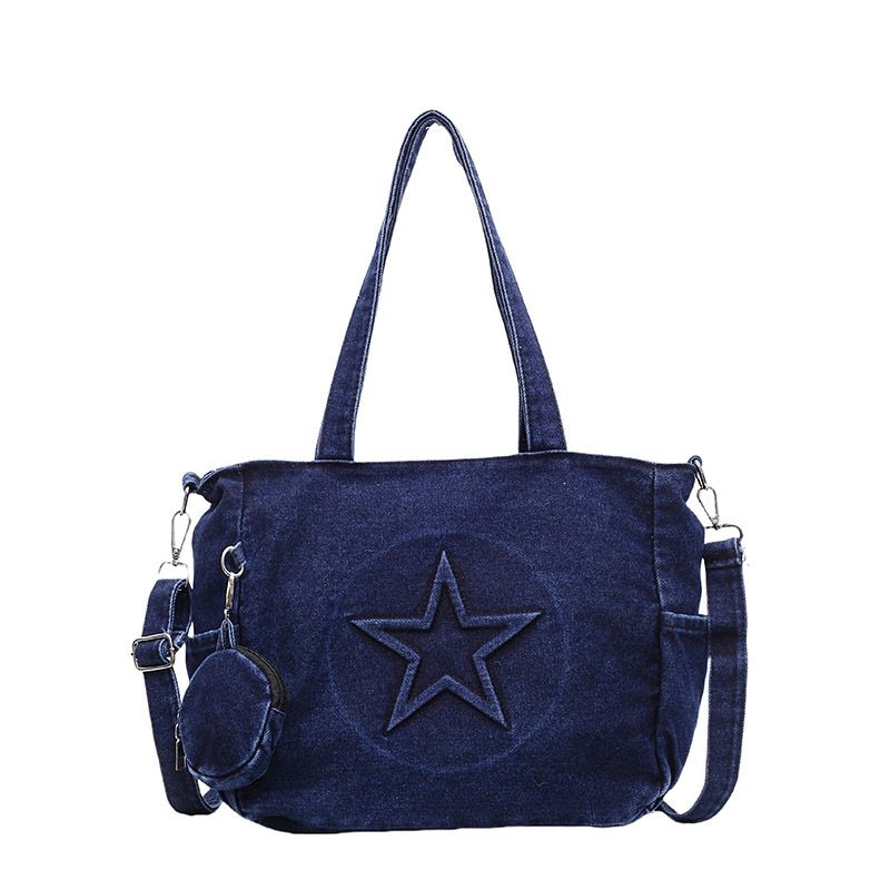 Borsa a tracolla piccola da donna, stile coreano, versatile, da portare sottobraccio, modello 2025, in denim alla moda_voghion.com