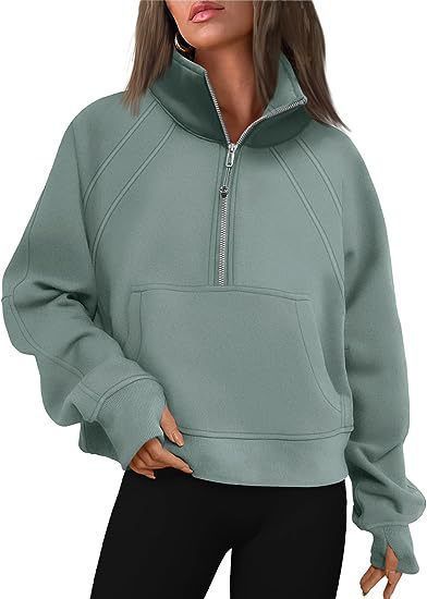 Felpa con cappuccio in velluto tinta unita, con mezza cerniera, colletto alto e cappuccio corto da donna autunno/inverno 2025_voghion.com