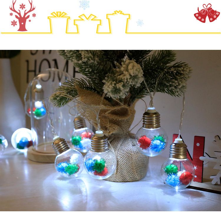 Luci natalizie a LED a forma di palla - Bianco caldo e bianco freddo, 2 m/10 luci o 3 m/20 luci, a batteria, decorazione per interni/esterni_voghion.com