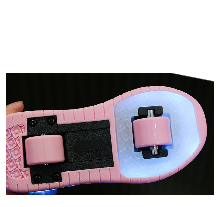 Παπούτσια Flash Charging Colorful Light Shoes Running Horse Light Button Light Παπούτσια για αγόρια με ελαφριά παπούτσια Διπλά πατίνια_voghion.com