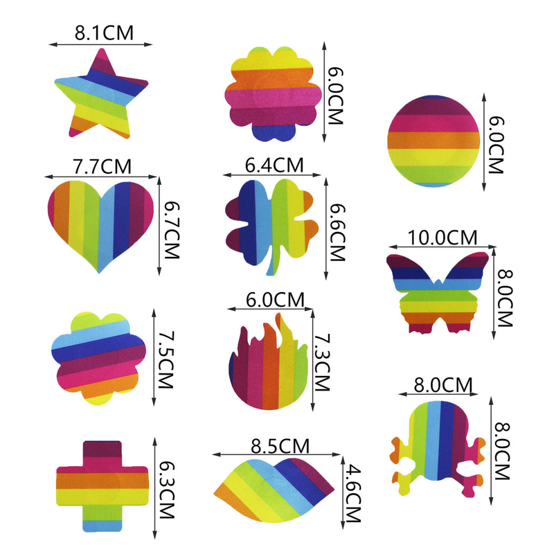 Plasture de sân sexy anti-expunere la fața locului, în stilul clauzei curcubeului, de unică folosință, plasture de sân din pânză respirabilă_voghion.com