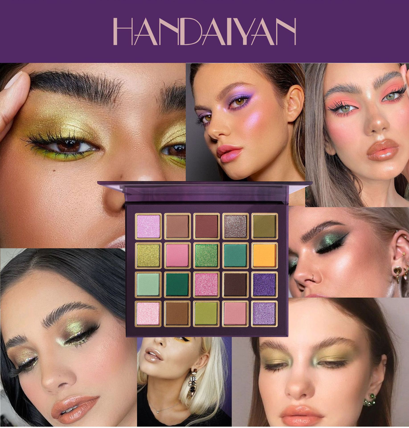 Bandeja de sombras de ojos de 20 colores, rosa perla mate nude, estilo europeo y americano, sombra de ojos para escenario_voghion.com