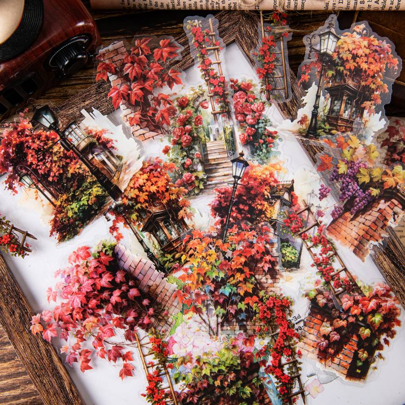 30 stuks/pak vintage tuinstickers, doe-het-zelf decoratie, bloemenpatronen, herbruikbaar, zelfklevend, perfect voor plakboeken en tijdschriften_voghion.com
