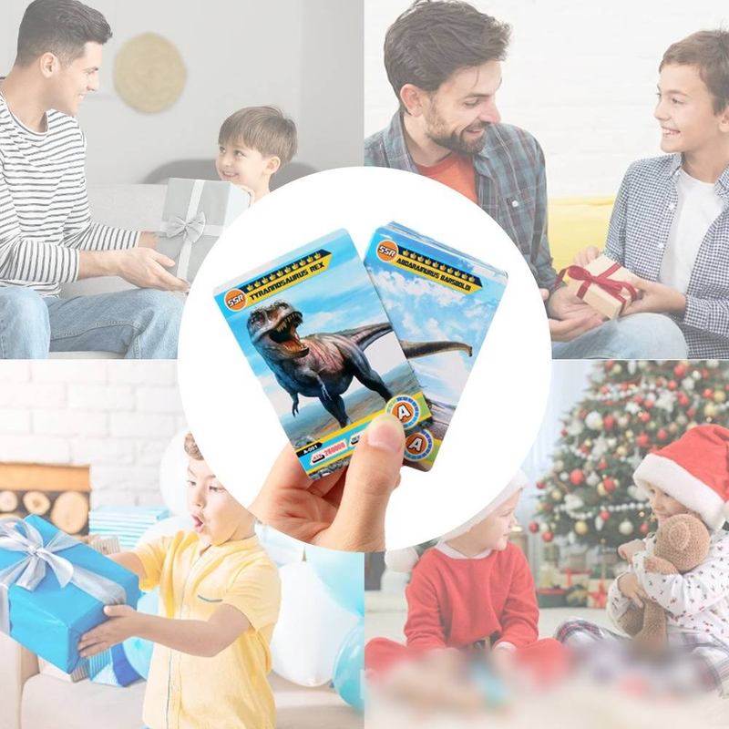 Type A 42pcs Children's Dinosaur Card Collection Flash Card Animal Card Card Cognitive Card Puzzle Boy Toy_voghion.com