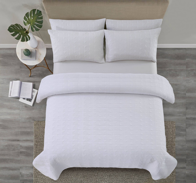 CG36 Bettbezug-Set mit geraden Kanten, quadratisch, geeignet für Schlafzimmer und Wohnzimmer (1 x Tagesdecke + 2 x Kissenbezüge, ohne Bettdecken- oder Kissenkern)_voghion.com