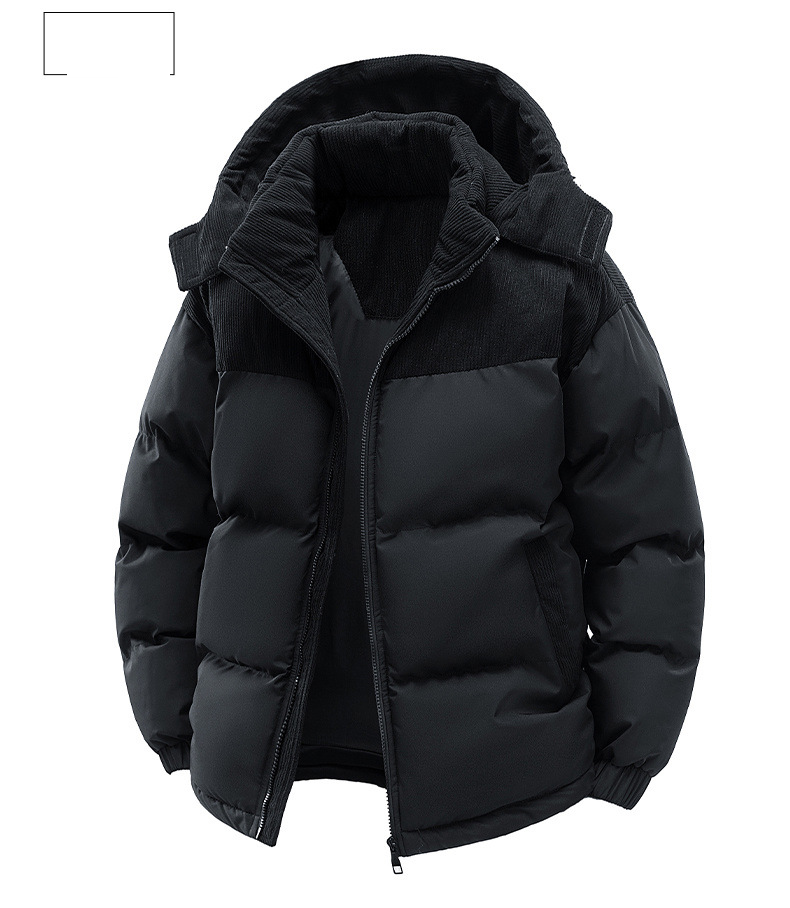 Giacca invernale da uomo foderata in pile con cappuccio staccabile, cappotto caldo e spesso per il freddo, capospalla casual con cerniera - S-3XL_voghion.com