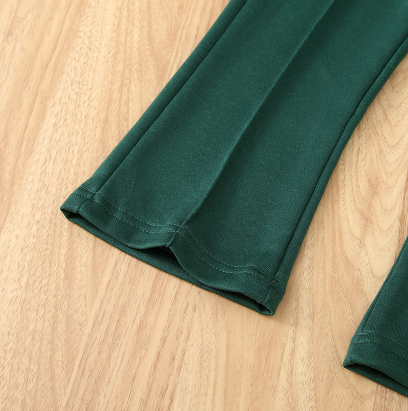 Çocuk Giyim 2025 Sonbahar Yeni Stil Küçük Kız Rahat İki Parçalı Takım Elbise Kız Bebek Moda Paça Pantolon_voghion.com