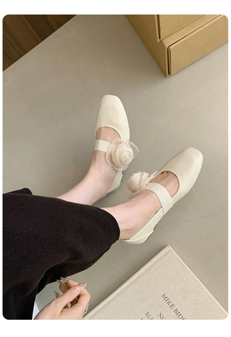 Cameido Zarte Ballett-Mary-Jane-Schuhe im Feenstil mit abnehmbaren Blumen, flache Zweiwege-Einzelschuhe für den Herbst 2025_voghion.com