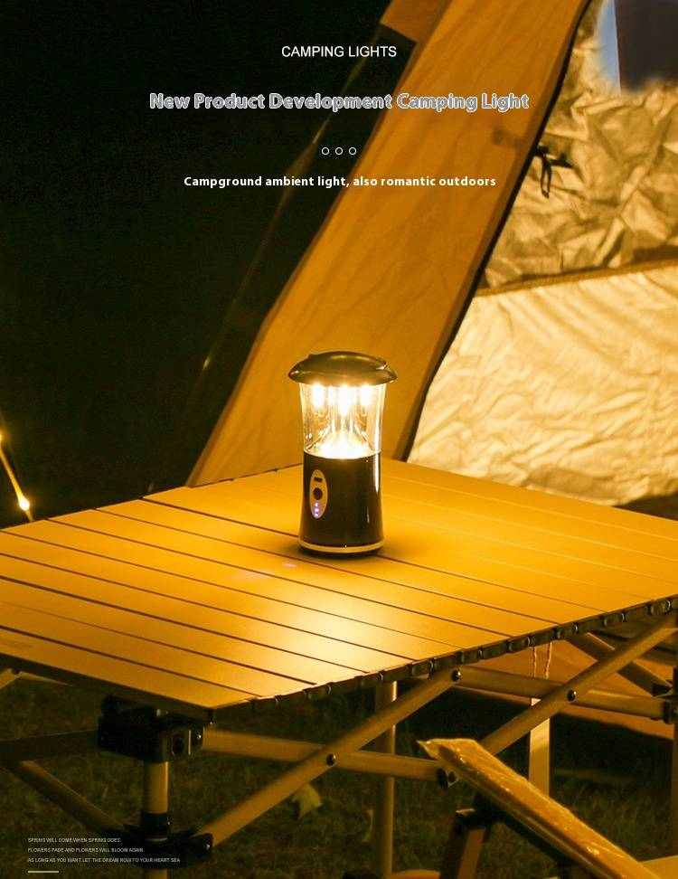Lanterna da campeggio portatile con luce LED regolabile a 3 colori, lampada da esterno impermeabile per escursionismo, emergenza e uso in tenda - Stile retrò vintage_voghion.com