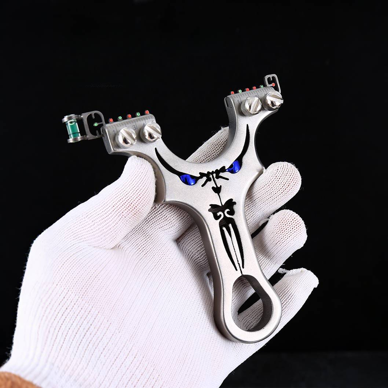 Stainless Steel Slingshot Silver Slingshot 14.5*8.5*4 Cm Suitable For Outdoor Competitions, Fitness Shooting, Hunting, Fishing (Slingshot Only)_voghion.com