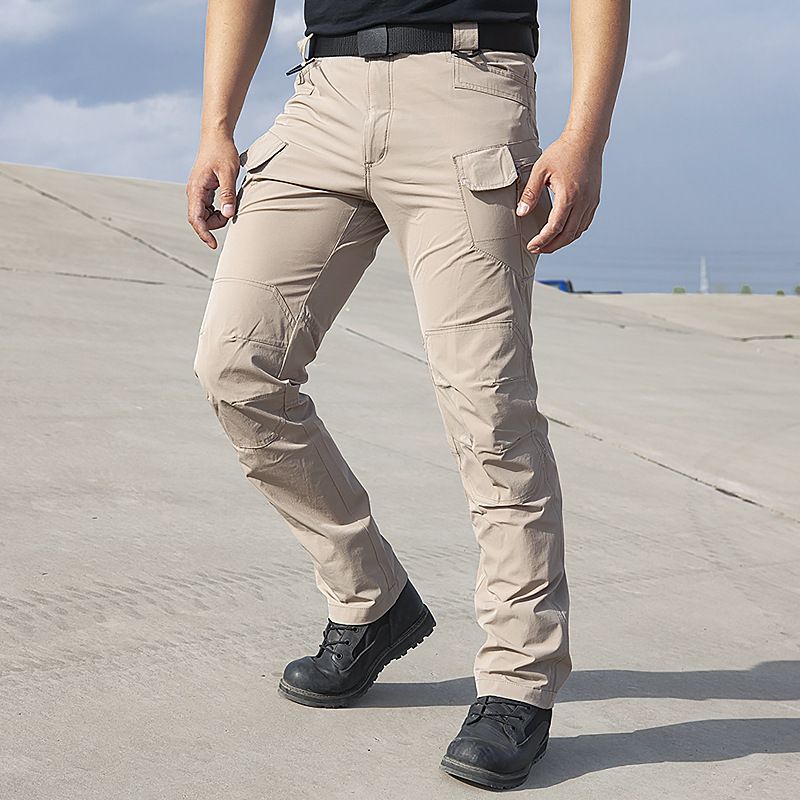 Outdoor Stretch Quick-Dry Men Thin Long Summer Tactical Breathable Waterproof Pants Ix7 Multi-Pocket_voghion.com