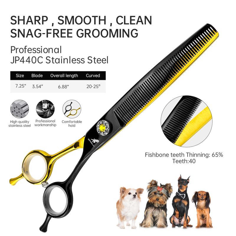 Professional Stainless Steel Dog Scissors 7 Inches By PawParty Store_voghion.com