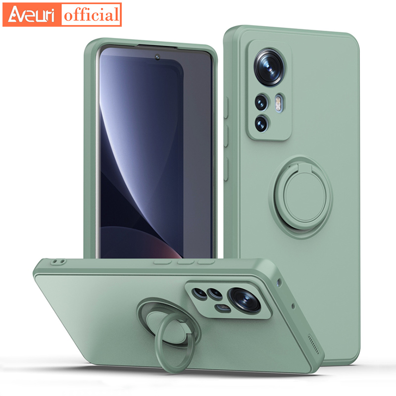 Etui z płynnego silikonu do Xiaomi Mi 12 12S Pro 11 Lite 5G NE Pokrywa Pierścień z uchwytem Etui na telefon do Xiaomi Mi 10S 10T Lite 11T_voghion.com