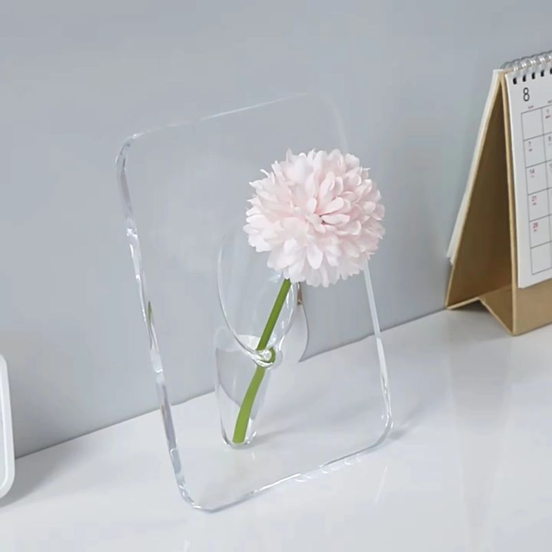 Creative Art Acrylic Photo Frame Vase Hydroponic Flower Arrangement Transparent Vase Office Homestay Decoration Ornaments_voghion.com