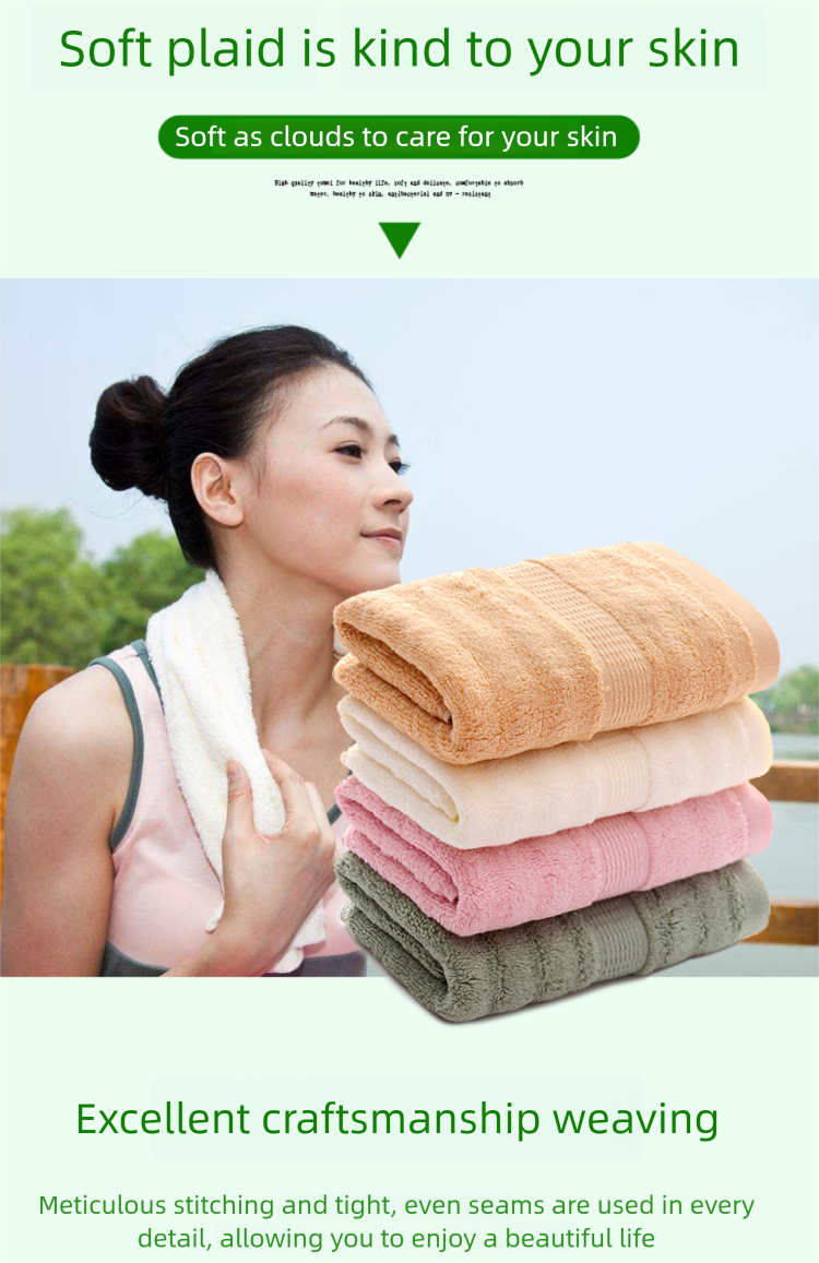 4 Towels For Washin And Bathin, Household Adult Bamboo Charcoal Fiber Face Towels, Soft, Thick, Absorbent,_voghion.com