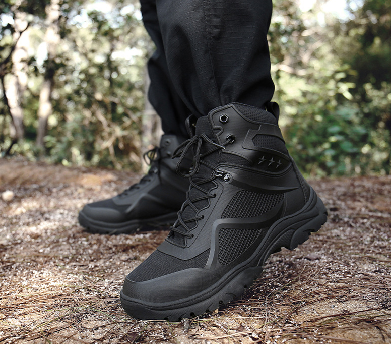 Herbst und Winter, rutschfeste Stahlklaue, große militärische Outdoor-Kletter-High-Top-Bergsteigerstiefel für Herren_voghion.com