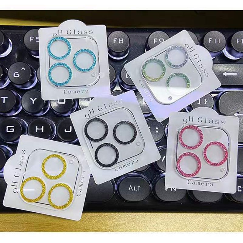 Glitzerndes Kameraglas für iPhone 14 13 12 11 pro max. Klarer schützender Diamant-Rücklinsen-Displayschutz für iPhone 14 Plus-Abdeckung_voghion.com