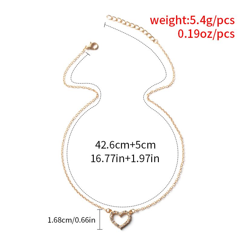 Collana con cuore tempestato di diamanti in lega per donna_voghion.com