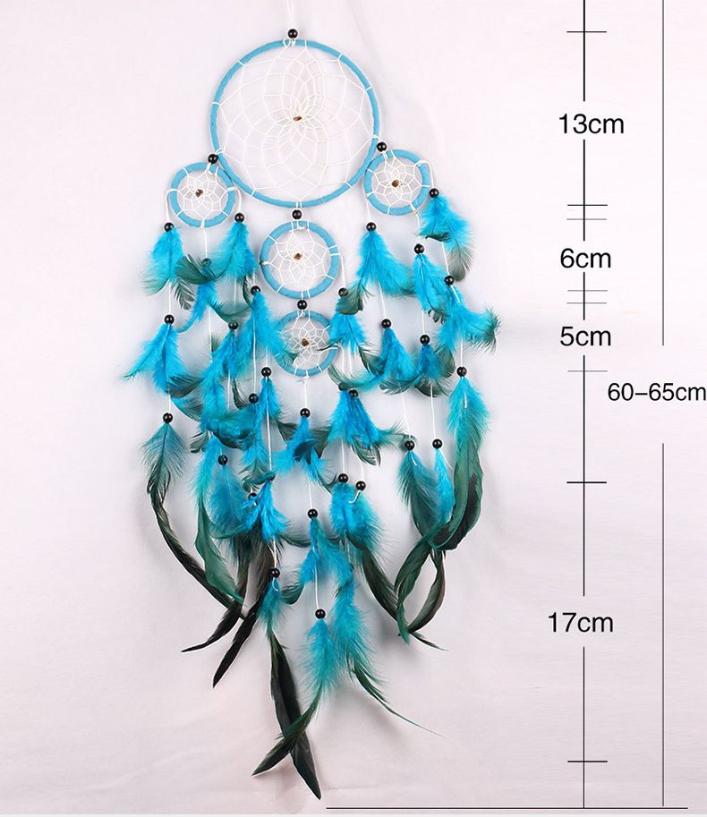 Home Decor Dream Net Wall Hanging Handmade Natural Feather Ornament Wind Chime_voghion.com