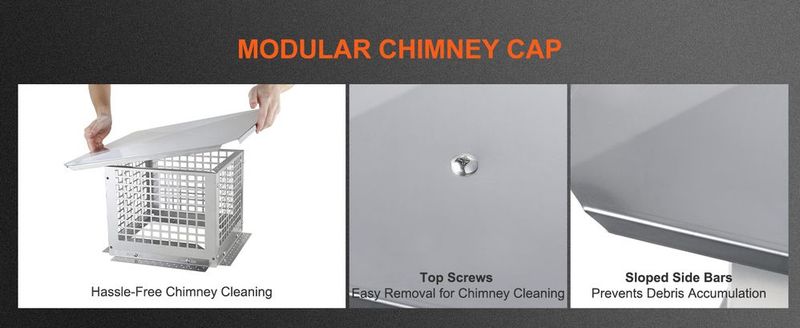 VEVOR Chimney Cap, 12 X 12 Inch, 304 Stainless Steel Fireplace Chimney Cover, Not Easily Toppled & Practical Accessories & Easy Installation, Fits Mesh Flue Covers Outside Clay Flue Shingles, Silver_voghion.com