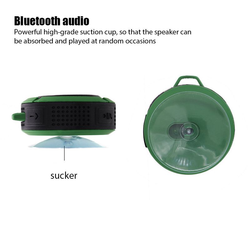Nešiojama „Bluetooth“ vandeniui atspari belaidė laisvų rankų įranga lauko siurbimo puodelio mini automobilio žemųjų dažnių garsiakalbis mažas_voghion.com