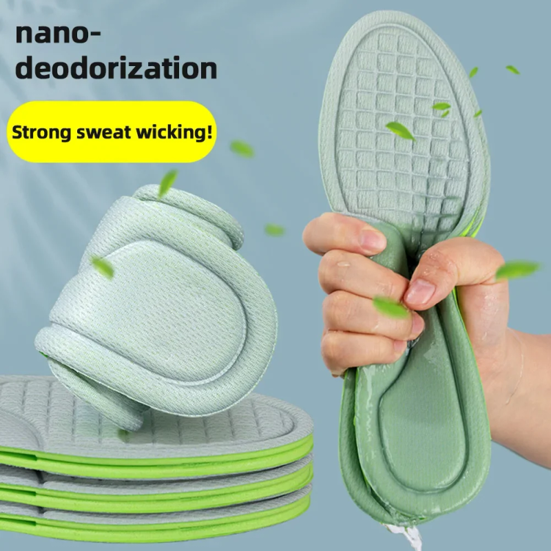 2/4 Stéck Unisex Nano Memory Foam Sohlen Schweessabsorbéierend Sportslaufschong Asätz Weich Deodorant Orthopädesch Pads_voghion.com