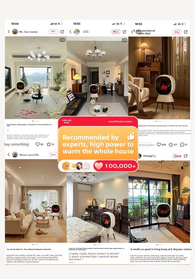 Audio-Luftbefeuchter Graphen Winter Elektrischer Kamin Energiesparender Großflächenheizer für das ganze Haus_voghion.com