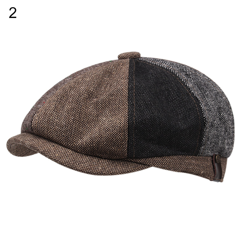 Gorra Zhuoxinder para hombre, estilo vintage británico con parches, boina de invierno con costuras elegantes para uso diario - 1_voghion.com
