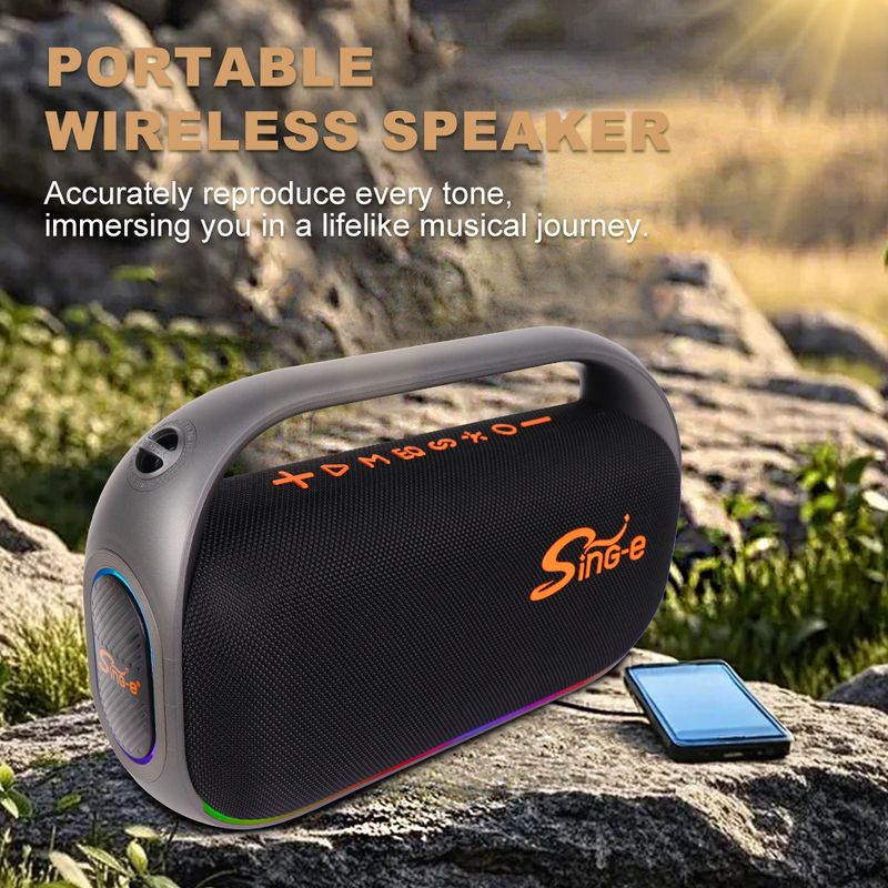 ZQS-V06 Kabellosen Bluetooth-Lautsprecher Waasserdicht Schockbass Super laang Batterielaufzäit Camping Party_voghion.com