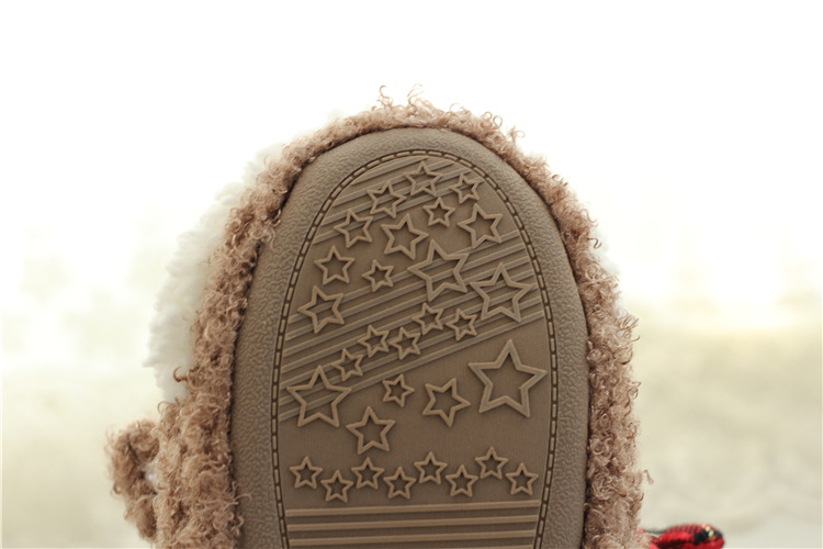 Beliebte Außenhandelshausschuhe für Frauen, Winter, Weihnachten, Plüsch, handgefertigt, mit Nestschuhen, rutschfest, reine Baumwolle_voghion.com