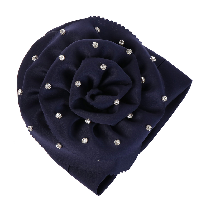 Perceuse à ongles coupée à la main, grande fleur à bride, chapeau turban de couleur unie, chapeau turban en coton_voghion.com