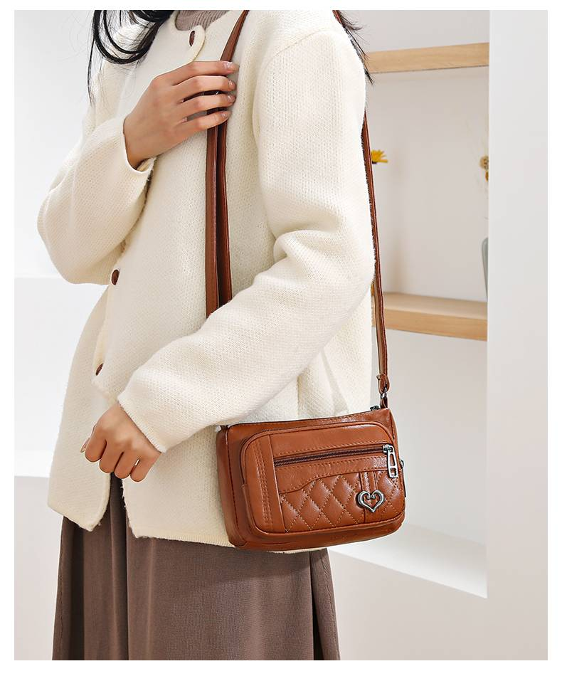 Women's vintage solid color shoulder bag, large capacity crossbody bag_voghion.com