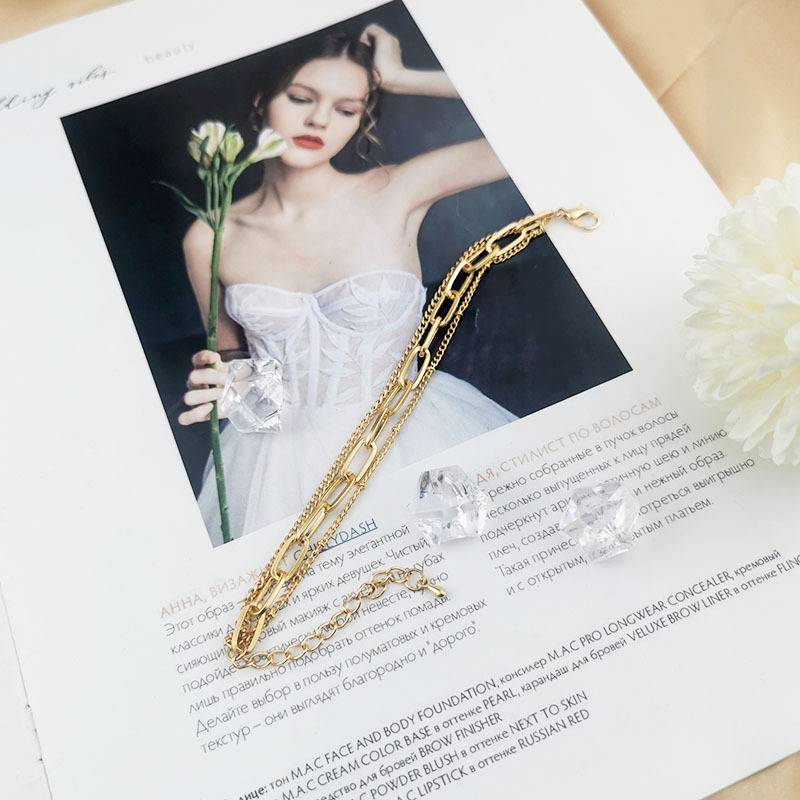 Multi Layer Ins Licht Einfache Gold Armband Persönlichkeit Hand Schmuck Weibliche_voghion.com