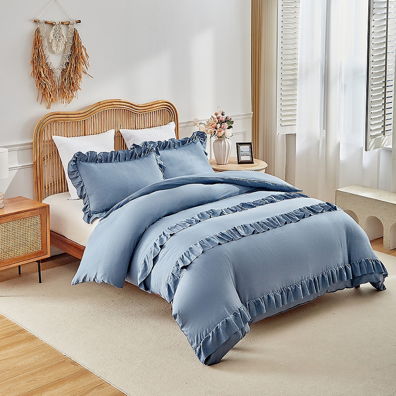 Bedding Lace Princess Skirt Ruffle Quilt Soft Material Quilt Cover Duvet Cover Bedding Set_voghion.com