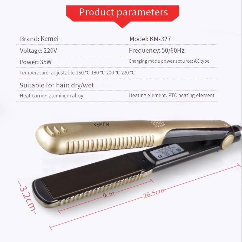 Professional Hair Straightener & Curling Iron - 2-In-1 Styling Tool For Home Use (Ceramic Plates Adjustable Temperature Fast Heating)_voghion.com