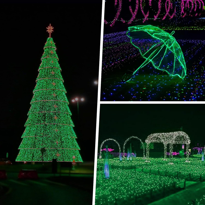 Cordão de Luzes LED Solares - 8 Modos, IP65 à Prova D'água, Controle Remoto, Branco Quente/Branco/Mudança de Cor para Natal, Jardim, Pátio (Fio de Cobre)_voghion.com