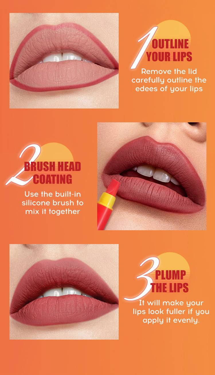 MLSMILE Dual-ended Silicone Lip Liner: Waterproof, Non-staining, Smooth Lip Liner & Lipstick Pen_voghion.com