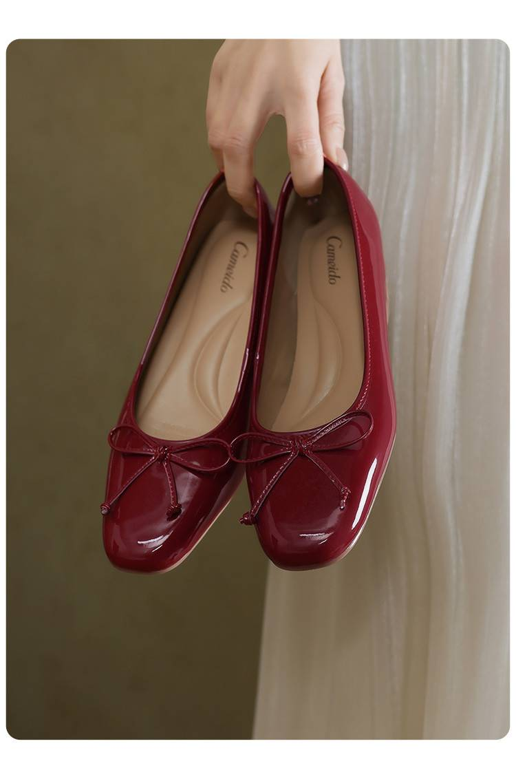 Cameido Women'S Casual Shoes With 1Cm Square Round Head Cowhide Leather And Drip Molding Sole_voghion.com