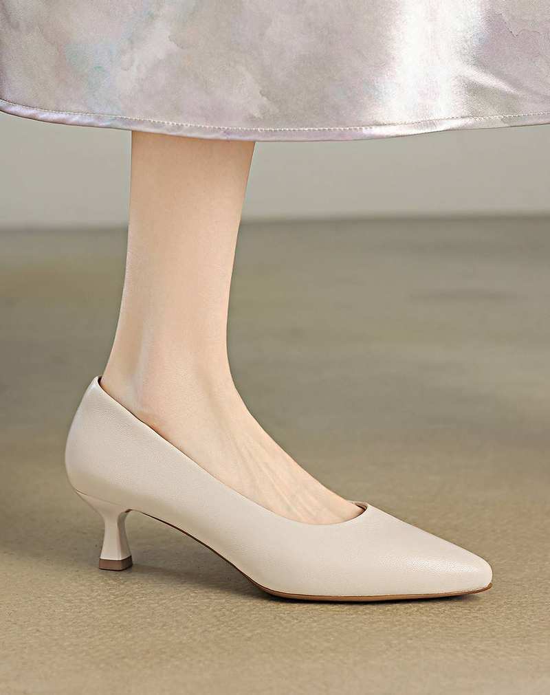 Cameido Women's Leather High Heels For Daily Commute - Comfortable & Stylish Work Pumps_voghion.com
