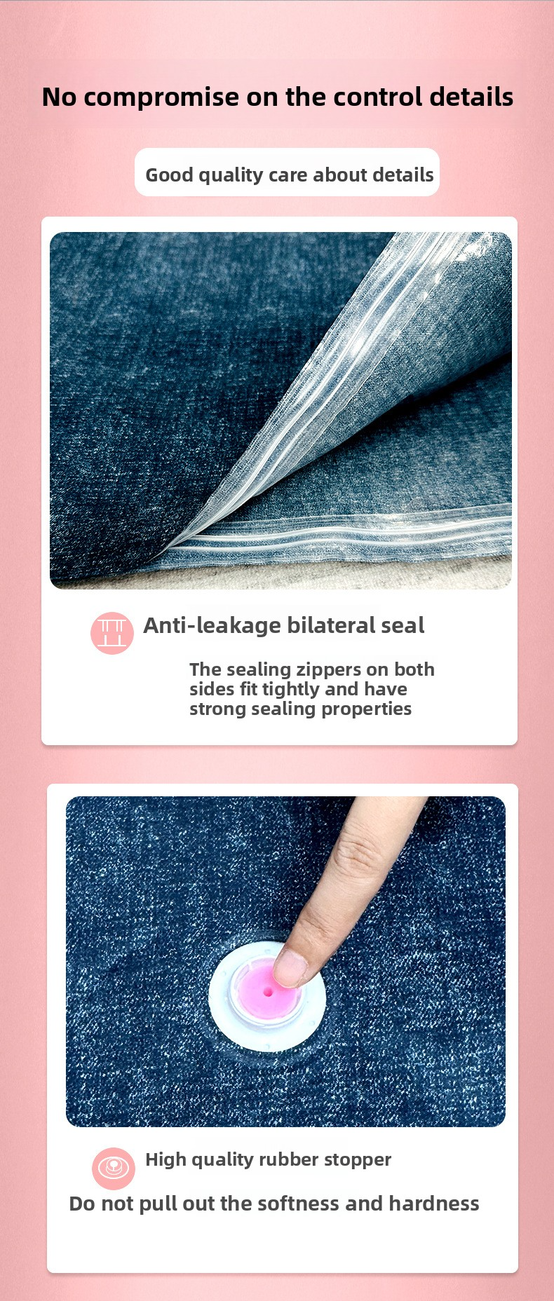 Sacchetti sottovuoto in tessuto Oxford - Sacchetti di compressione resistenti per vestiti, coperte e viaggi (diverse misure, non necessita di pompa, riutilizzabili)_voghion.com