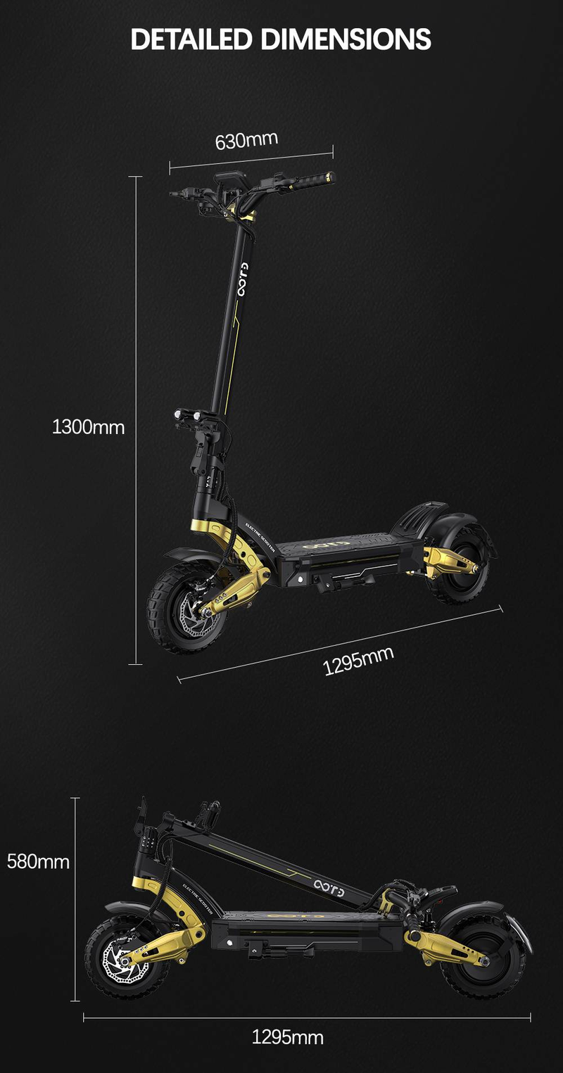 OOTD S30 Foldable Electric Scooter - Dual 1200W Motor, 65km/h Speed, 60KM Long Range, 10" Off-Road Tires | NFC Lock & Hydraulic Brakes_voghion.com