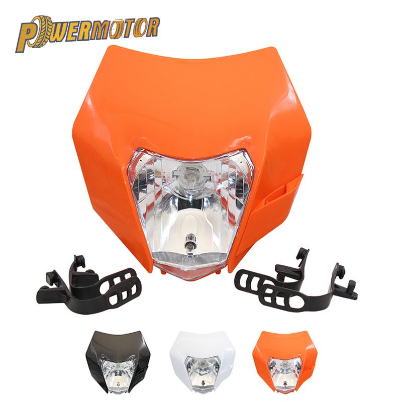 PowerMotor Motorrad Wäiss Universal Scheinwerfer Scheinwerfer Fir 2017 SX SX-F EXC EXC-F Motocross Enduro Dirt Bike Supermoto_voghion.com
