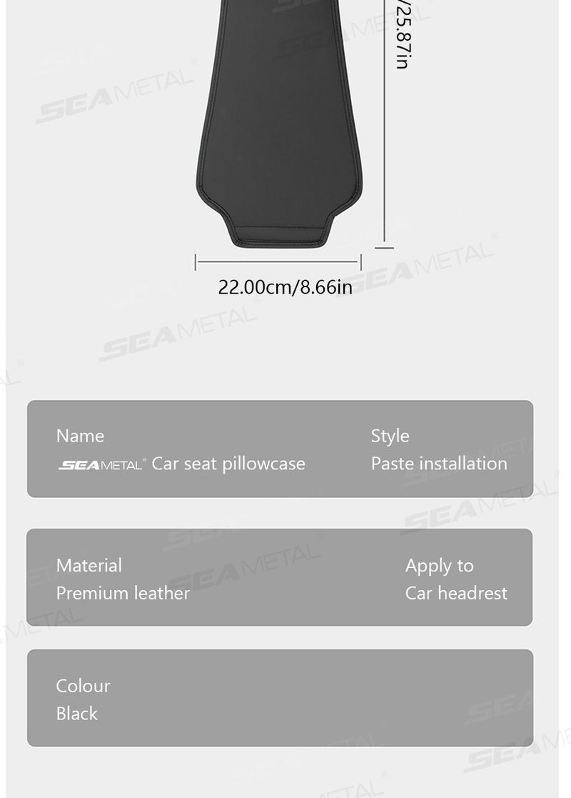SEAMETAL Copricuscino per poggiatesta in similpelle di alta qualità, antipolvere, per poggiatesta, protezione per il collo, per accessori auto_voghion.com