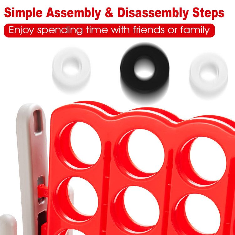 3.5 Feet Tall Jumbo 4 to Score Giant Game Set with 42 Jumbo Rings_voghion.com