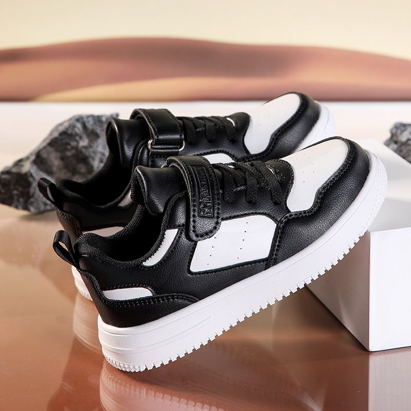 Neue Casual Leder Sneakers Kinder Einfarbig Mode Skateboard Schuhe Kinder Bequeme Low Top Trainer Für Jungen_voghion.com