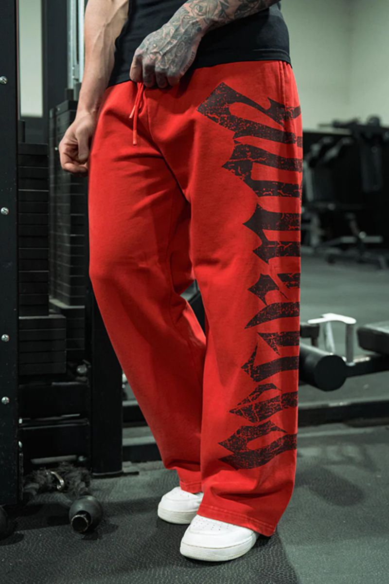 Pantalons de sport pour hommes, pantalons de sport, de course à pied, d'entraînement, en coton imprimé, pantalons de survêtement à jambes larges en coton imprimé pour la gym, la course à pied, l'entraînement, les joggeurs athlétiques_voghion.com