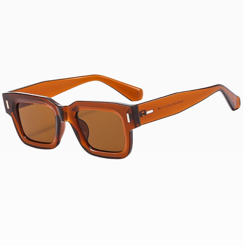 Modemarke Designer Quadrat Sonnenbrille Frauen Männer Ozean Farbschattierungen Sonnenbrille Weibliche Mode Rechteck Niet Oculos De Sol_voghion.com