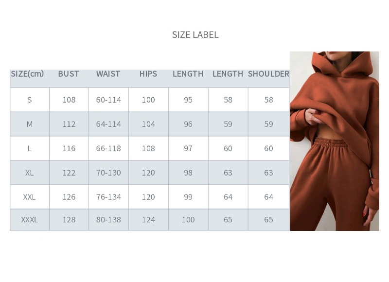 solid color casual fashion trousers thickened long-sleeved hooded sweatshirt suit_voghion.com